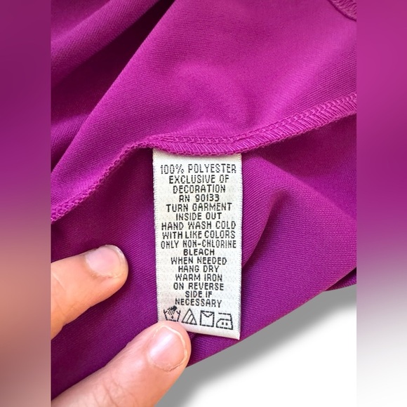 Bob Mackie Wearable Art Dress Purple Embroidered Floral Y-Neck Dress Sz M - Picture 4 of 8